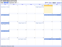 Calendar of meets and events